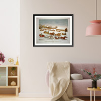 Leaving Brighton hotel for the mill-dam. Winter - 2, Antique Wall Art