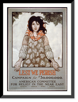 Historic Framed Print, Lest we perish Campaign for $30,000,000 ; American Committee for Relief in the Near East ; Armenia - Greece - Syria - Persia ; One Madison Ave., New York, Cleveland H. Dodge, Treasurer.,  17-7/8" x 21-7/8"