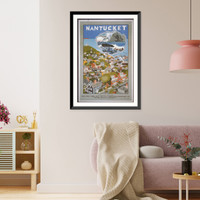 Nantucket: The New York, New Haven & Hartford Railroad Co..John Held Jr, Antique Poster