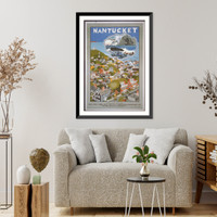 Nantucket: The New York, New Haven & Hartford Railroad Co..John Held Jr, Antique Poster