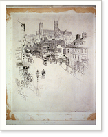 High Street, Lincoln.E.C. Peixotto, Lincoln, 1899. - 2 Classic, Antique Poster