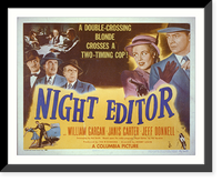 Night editor : A double-crossing blonde crosses a two-timing cop, Vintage Poster