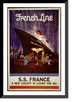 French Line - S.S. France, a new concept in luxury for all, Vintage Wall Art