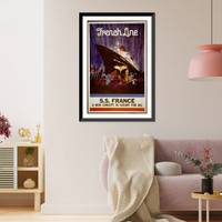 French Line - S.S. France, a new concept in luxury for all, Vintage Wall Art