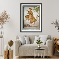 Travel? Adventure? Answer - Join the Marines! Enlist to-day for 2-3 or 4 years.James Montgomery Flagg. - 2, Vintage Wall Art