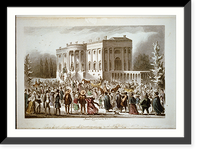 Historic Framed Print, President's Levee, or all Creation going to the White House.Robert Cruikshank fect. - 2,  17-7/8" x 21-7/8"