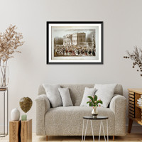 Historic Framed Print, President's Levee, or all Creation going to the White House.Robert Cruikshank fect. - 2,  17-7/8" x 21-7/8"