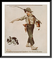 Historic Framed Print, Swapping Germans for Canadians - by Private Rossiter,  17-7/8" x 21-7/8"