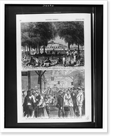 The Labor exchange. emigrants on the Battery in front of Castle Garden, New York ; The labor exchange. interior view of the office at Castle Garden, New York.sketched by Stanley Fox. Heritage Wall