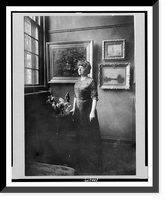 Mrs. Woodrow Wilson (Ellen Louise Axson), full-length portrait, standing by window in room with paintings, facing left, Vintage Wall Art