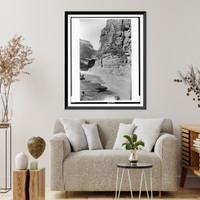 Historic Framed Print, Views in Arizona. Grand Canon, mouth of Cataract Creek, looking down,  17-7/8" x 21-7/8"