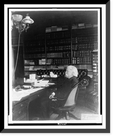 Historic Framed Print, [Melville Weston Fuller, full-length portrait, seated at desk, facing left],  17-7/8" x 21-7/8"