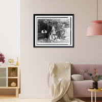 Historic Framed Print, [Family of eight in native costume, Poland],  17-7/8" x 21-7/8"