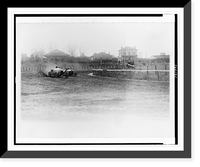 Historic Framed Print, [Stutz Weightman Special and another automobile going around turn on Benning race track, Washington, D.C., area on Thanksgiving Day],  17-7/8" x 21-7/8"