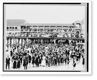 Crowd posed on and in front of the Steel Pier, Atlantic City, New Jersey, Vintage Wall Art