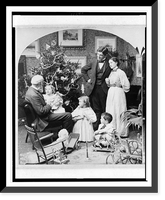 Historic Framed Print, Grandpa's visit Christmas morning,  17-7/8" x 21-7/8"