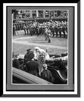 Historic Framed Print, [Hermann G&ouml;ring and bride getting out of wedding car on arrival at cathedral, Berlin, military troops at attention in background],  17-7/8" x 21-7/8"