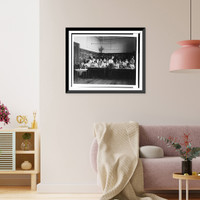 Historic Framed Print, [Group of young women studying plants in normal school, Washington, D.C.],  17-7/8" x 21-7/8"