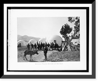 Historic Framed Print, Esquimaux village. reindeer and dog team,  17-7/8" x 21-7/8"