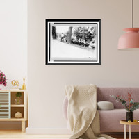 Group of boys with golf clubs. probably caddies. resting on hill Classic, Antique Poster