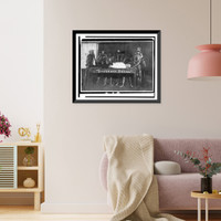 Man lying on table labeled student's dream" surrounded by figures of mummies", Historic Print