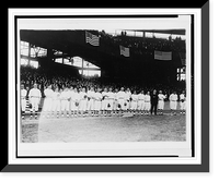 Historic Framed Print, Players assembled for the opening ball game, Griffith Stadium, Washington, D.C.,  17-7/8" x 21-7/8"