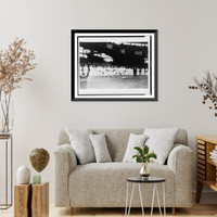 Historic Framed Print, Players assembled for the opening ball game, Griffith Stadium, Washington, D.C.,  17-7/8" x 21-7/8"