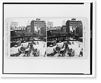 Historic Framed Print, Looking north from South Ferry, showing Elevated R.R., N.Y.,  17-7/8" x 21-7/8"