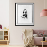 Historic Framed Print, [Vinnie Ream Hoxie, half-length portrait, standing, facing right],  17-7/8" x 21-7/8"