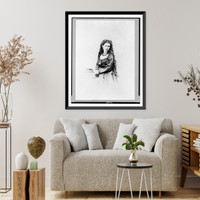 Historic Framed Print, [Vinnie Ream Hoxie, half-length portrait, standing, facing right],  17-7/8" x 21-7/8"