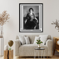 Historic Framed Print, [Mrs. Robert Marion La Follette, three-quarter length portrait, seated, facing front],  17-7/8" x 21-7/8"