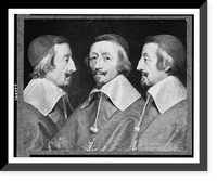 Cardinal Richelieu, three half-length portraits, facing right, facing front, and facing left, Historic Reproduction