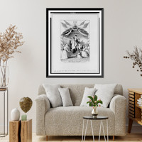 Historic Framed Print, Washington's reception by the ladies, on passing the bridge at Trenton, N.J., April, 1789. On his way to be inaugurated first president of the United States.lith. & pub. by N. Currier.,  17-7/8" x 21-7/8"
