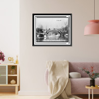 Historic Framed Print, Bridge at 59th St., Cent. Park, N.Y..J.S. Johnston, View & Marine Photo, N.Y.,  17-7/8" x 21-7/8"