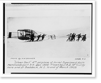 Historic Framed Print, Silver Dart,  4th airplane of Aerial Experiment Ass'n, Hammondsport, N.Y., Dec. 1908. Flown by J.A.D. McCurdy here and at Baddeck, N.S., to end of March 1909.photo. by H.M. Benner.,  17-7/8" x 21-7/8"