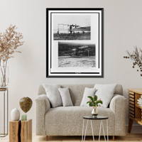 Historic Framed Print, [Composite of two photographs of Curtiss(?) airplane],  17-7/8" x 21-7/8"