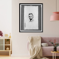 Abraham Lincoln, head-and-shoulders portrait, facing slightly left; a detail from portrait showing Lincoln seated in a chair, Antique Print