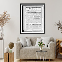 Historic Framed Print, Niagara Falls will be destroyed unless. this is an appeal for help,  17-7/8" x 21-7/8"