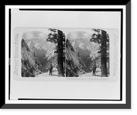 Historic Framed Print, Amidst the majestic heights and chasms of wonderful Yosemite Valley. from trail (N.N.W.) to North and Basket Domes, California,  17-7/8" x 21-7/8"