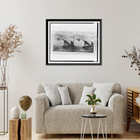 Historic Framed Print, Black Growler Geyser, Yellowstone Park,  17-7/8" x 21-7/8"