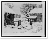 Antique Photo Print - Winter chores.R.W. Woiceske - Historic Wall Art Gift