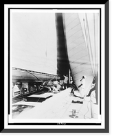 Crew members hoisting sails on board the cutter Reliance Classic, Antique Poster