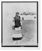 Historic Framed Print, [Woman posed in peasant costume, Ukraine, Russia],  17-7/8" x 21-7/8"