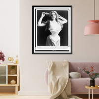 Woman wearing corset, brushing her hair, half-length portrait, standing, facing front Classic, Antique Poster