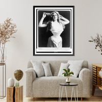 Woman wearing corset, brushing her hair, half-length portrait, standing, facing front Classic, Antique Poster