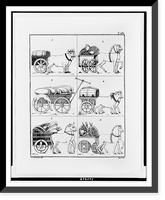 Six illustrations showing oxen and horses pulling carts and chariots containing barrels, shields, spears, helmets, and one body.J.G. Ginzrot del. ; Lips sculp. Classic, Vintage Poster
