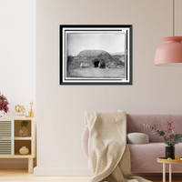 Historic Framed Print, [Pima ki (primitive home), Pima, Arizona],  17-7/8" x 21-7/8"