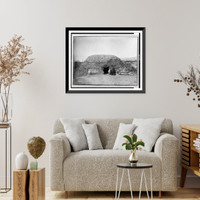 Historic Framed Print, [Pima ki (primitive home), Pima, Arizona],  17-7/8" x 21-7/8"
