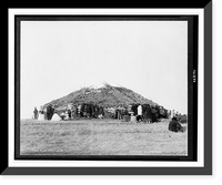 Historic Framed Print, Sioux Indian dance house,  17-7/8" x 21-7/8"