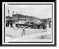 Historic Framed Print, Automobile fire engine,  17-7/8" x 21-7/8"